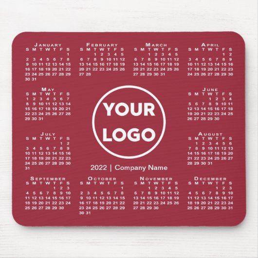 Tapis De Souris Logo simple 2022 Calendrier Business sur la Bourgo (Devant)