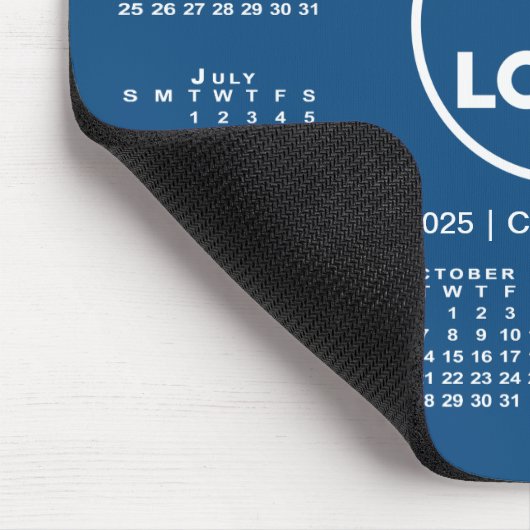 Tapis De Souris Logo simple 2025 Calendrier Business sur Blue (Coin)