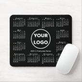 Tapis De Souris Logo simple 2025 Calendrier Business sur Noir (Avec souris)