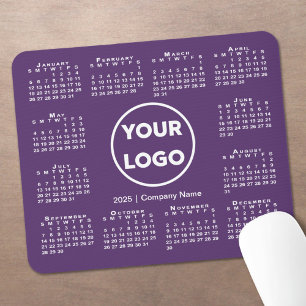 Tapis De Souris Logo simple 2025 Calendrier Business sur Purple