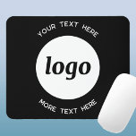 Tapis De Souris Logo simple et promotion de l'entreprise textuelle<br><div class="desc">Logo simple et texte personnalisé pour votre entreprise. Remplacez le logo et le texte par le vôtre pour customiser,  et supprimez le texte si vous le souhaitez. Minimaliste et professionnel pour refléter votre marque.</div>