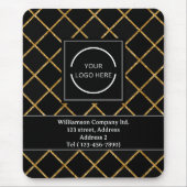 Tapis De Souris Logo simple moderne Black and Gold Company (Devant)