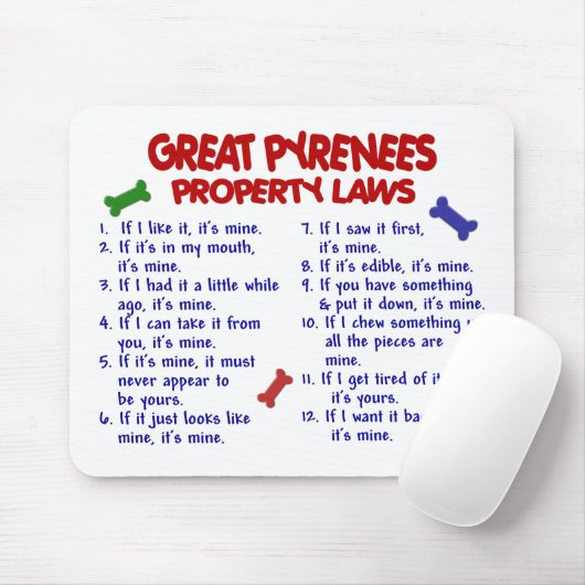 Tapis De Souris Lois 2 de propriété de GRANDS PYRÉNÉES (Avec souris)