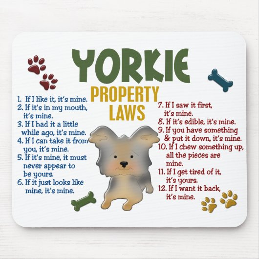 Tapis De Souris Lois 4 de propriété de Yorkie (Devant)