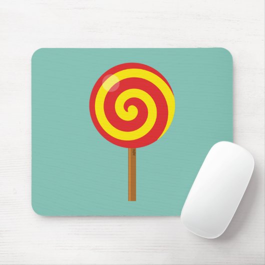 Tapis De Souris Lollipop rouge spirale (Avec souris)