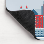 Tapis De Souris Londres, Angleterre horizon rouge, blanc et bleu (Coin)