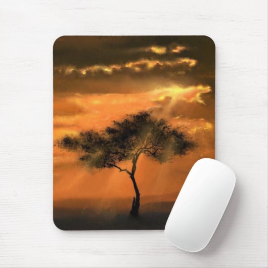Tapis De Souris Lonely Tree Sunbeams v - Sunrise (Avec souris)