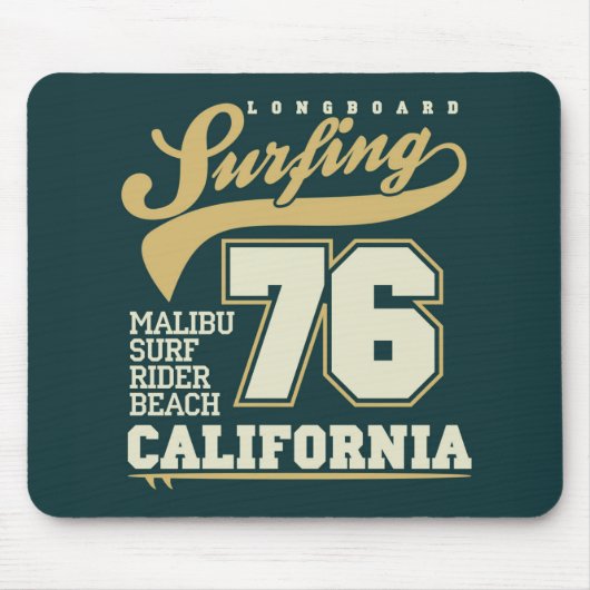 Tapis De Souris Longboard surfant | la Californie 76 (Devant)
