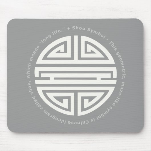 Tapis De Souris Longévité | Caractère chinois impressionnant (Devant)