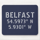 Tapis De Souris Longitude Belfast Latitude (Devant)