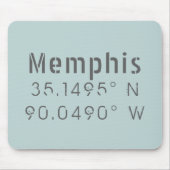 Tapis De Souris Longitude de la latitude de Memphis (Devant)