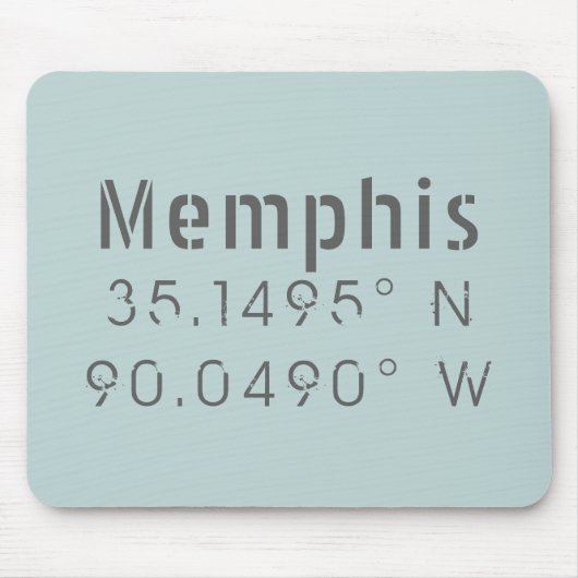 Tapis De Souris Longitude de la latitude de Memphis (Devant)