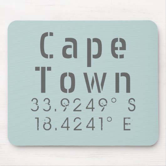 Tapis De Souris Longitude de la latitude du Cap (Devant)