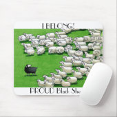 Tapis De Souris Longue Agneau perdu : FIER Mouton noir Mousepad (Avec souris)