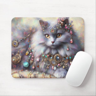 Tapis De Souris Longue Cheveux Gris Nebelung Chat Kitty Bijoux Bij