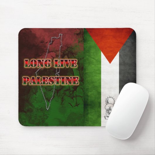 Tapis De Souris Longue vie Palestine Drapeau Grunge Mousepad (Avec souris)