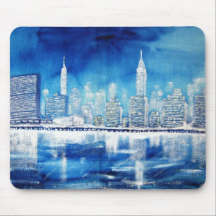 Tapis De Souris L'ONU et hiver de l'East River de Midtown