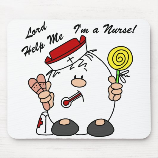 Tapis De Souris Lord Aidez-moi Je suis infirmière (Devant)