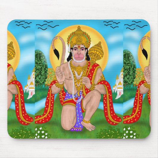 Tapis De Souris Lord Hanuman Mouse Pad – Spiritual Desk Accessory (Devant)