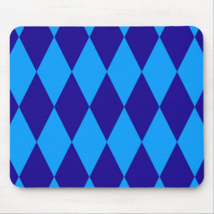 Tapis De Souris Losange à carreaux bleu clair et foncé en Harlequi