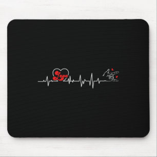 Tapis De Souris Loss Heartbeat Hand Sign Language Loss Awa