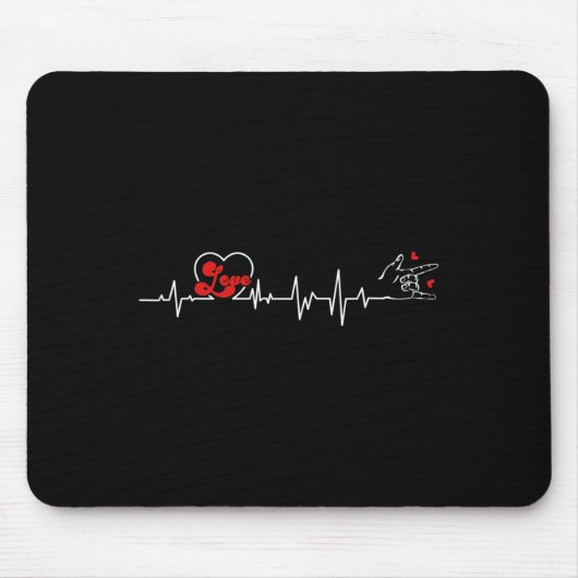 Tapis De Souris Loss Heartbeat Hand Sign Language Loss Awa (Devant)