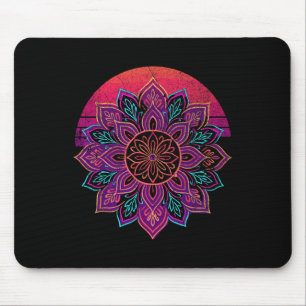 Tapis De Souris Lotus Mandala Bouddha Art Zen Succulent Botanique