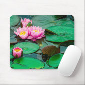 Tapis De Souris Lotus rose fleur sur le lac Mousepad (Avec souris)