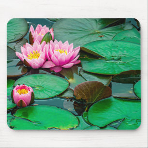 Tapis De Souris Lotus rose fleur sur le lac Mousepad