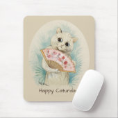 Tapis De Souris Louis Wain Chat blanc avec ventilateur CC0074 (Avec souris)
