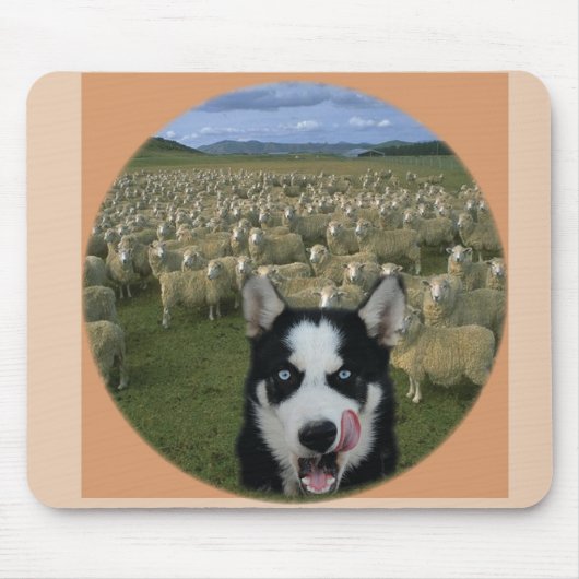 Tapis De Souris Loup affamé avec des moutons (Devant)