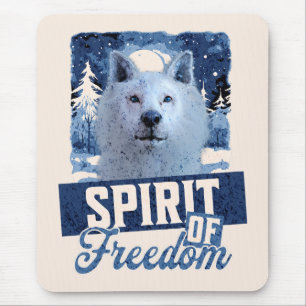 Tapis De Souris Loup Arctique Esprit de Liberté Création Faunique