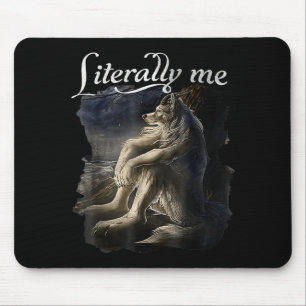 Tapis De Souris Loup Assis Littéralement Moi Loup Drôle Dank Meme