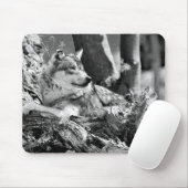 Tapis De Souris loup attentif (Avec souris)