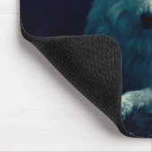 Tapis De Souris Loup blanc dans la forêt nocturne (Coin)