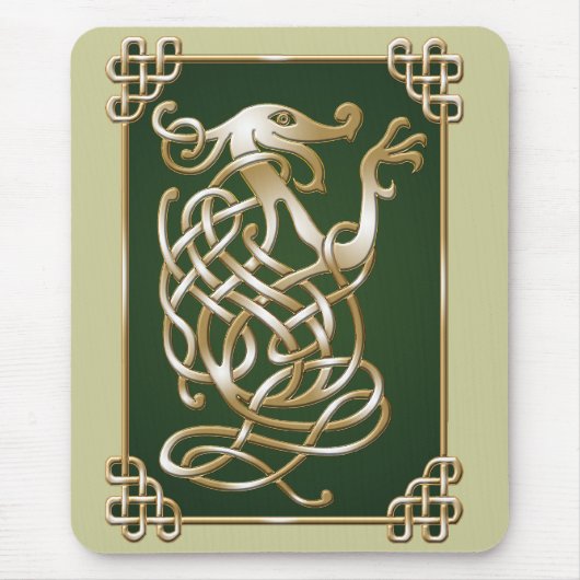 Tapis De Souris Loup celtique - Arrière - plan vert (Devant)