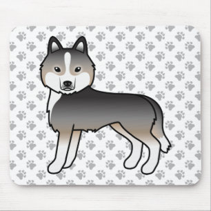 Tapis De Souris Loup clair Gris Sibérien Husky mignon chien de des