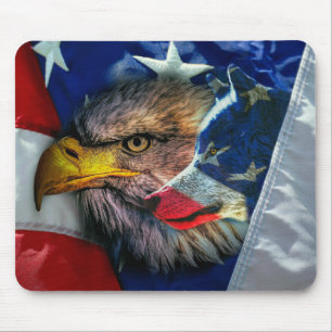 Tapis De Souris Loup d'aigle patriotique américain