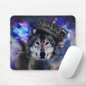 Tapis De Souris Loup d'animal dans la couronne (Avec souris)