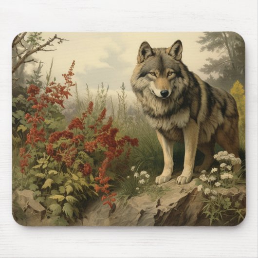 Tapis de souris Loup dans Glen (Devant)