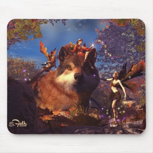 Tapis De Souris Loup d'automne (Devant)