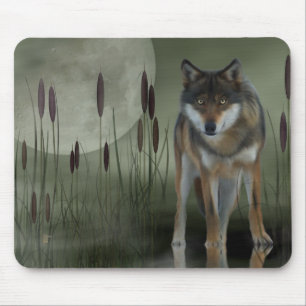 Tapis De Souris Loup de lune - loup, animaux