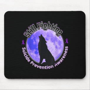 Tapis De Souris Loup de sensibilisation à la prévention du suicide