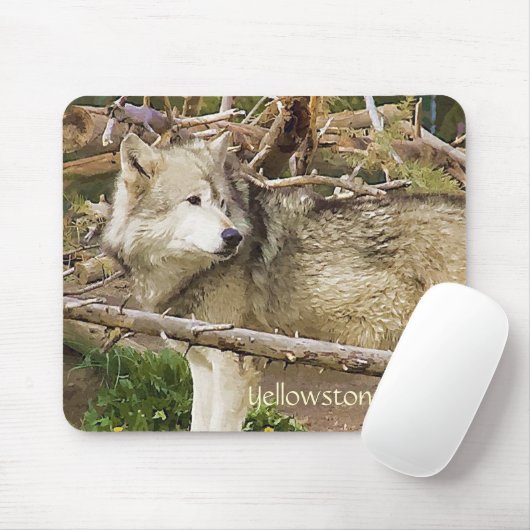 Tapis De Souris Loup de Yellowstone (Avec souris)