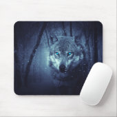 Tapis De Souris Loup d'yeux bleus (Avec souris)