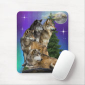 Tapis De Souris Loup et Lune (Avec souris)