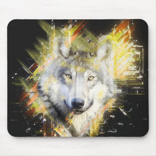 Tapis De Souris Loup fractal (Devant)