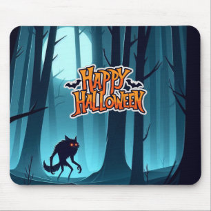 Tapis De Souris Loup-garou d'Halloween et citrouilles