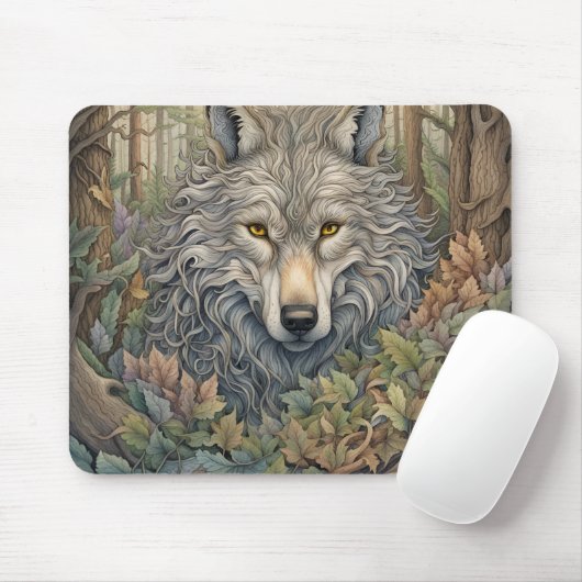 Tapis De Souris Loup gris (Avec souris)