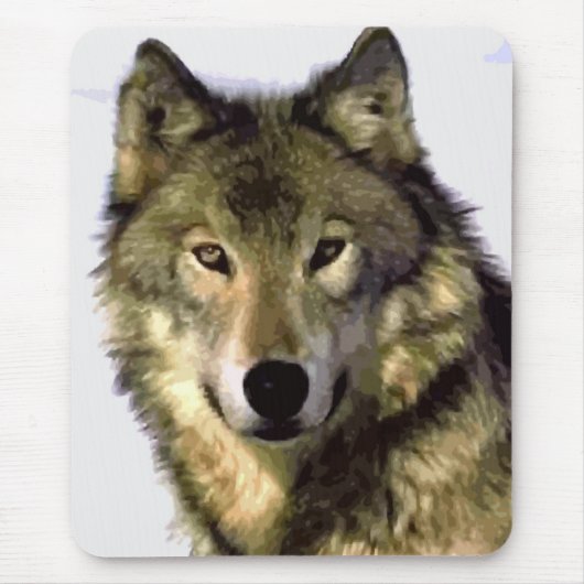 Tapis De Souris Loup gris Mousepad (Devant)